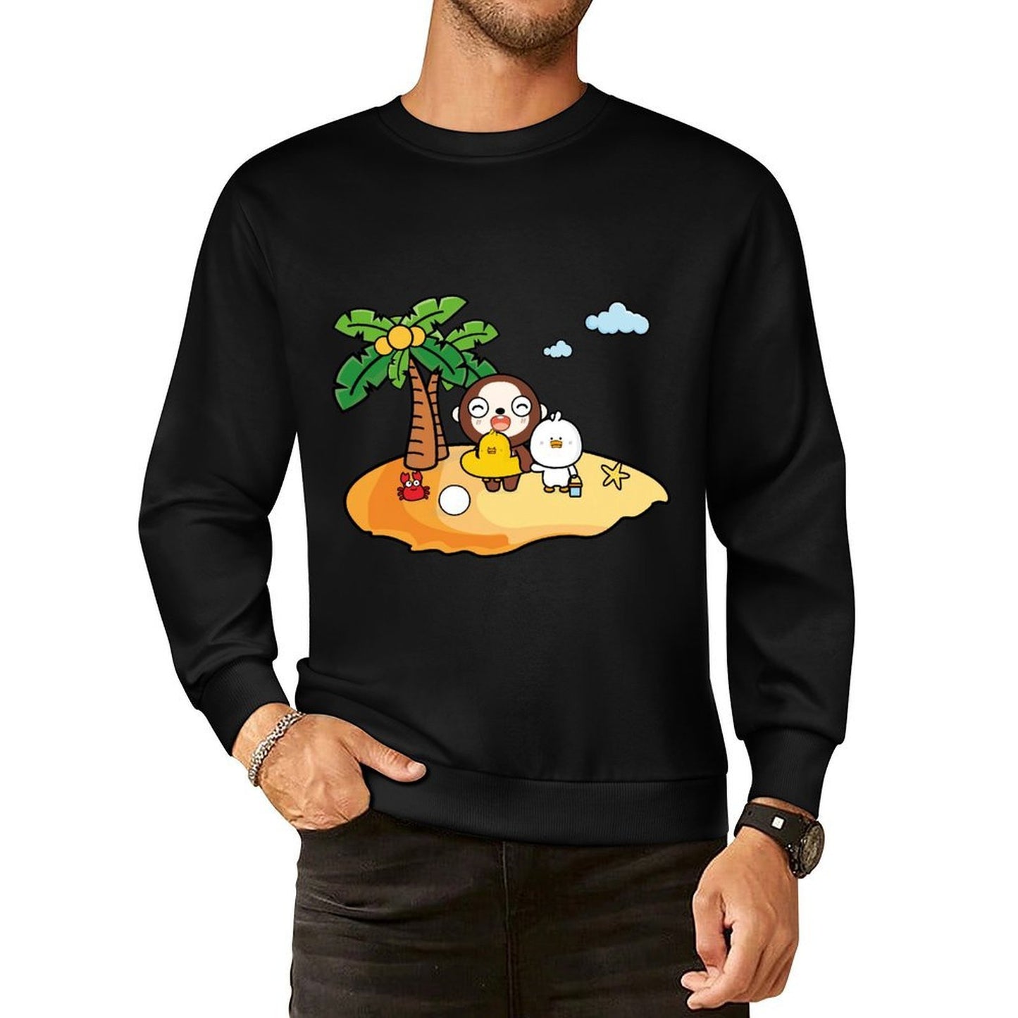 Front Patterned Long Sleeve Top100% Cotton Original