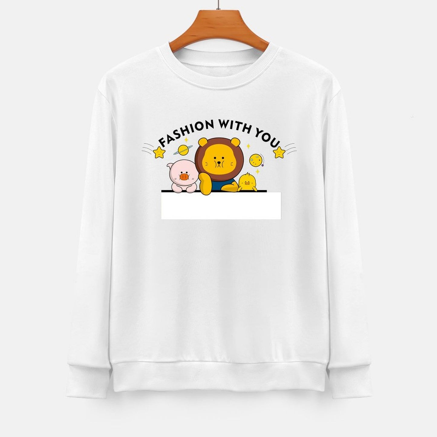 Front Patterned Long Sleeve Top100% Cotton Heavyweight