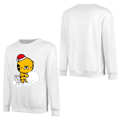 Front Patterned Long Sleeve TopSport Crew Neck