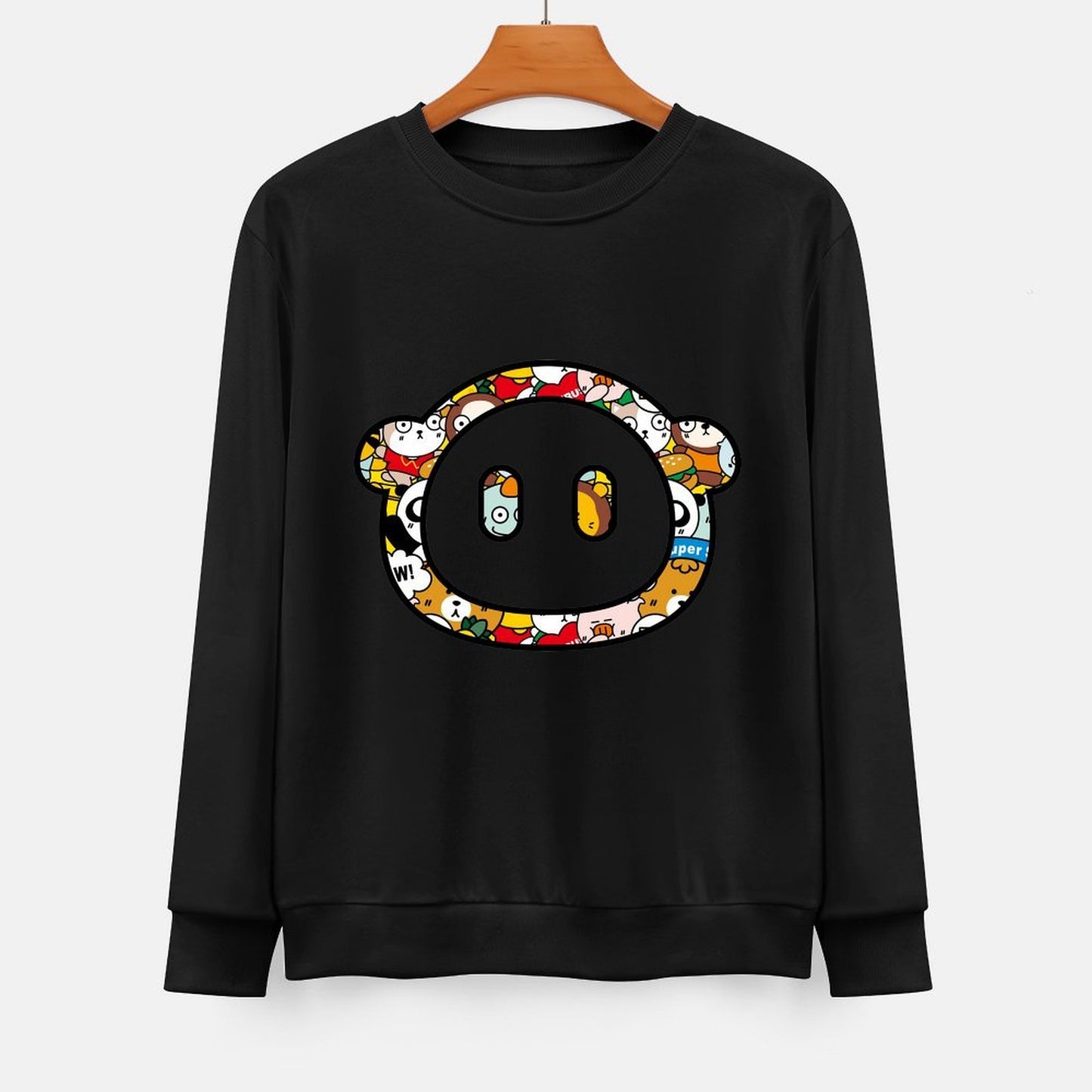  Front Patterned Long Sleeve TopBasic Classic Fit