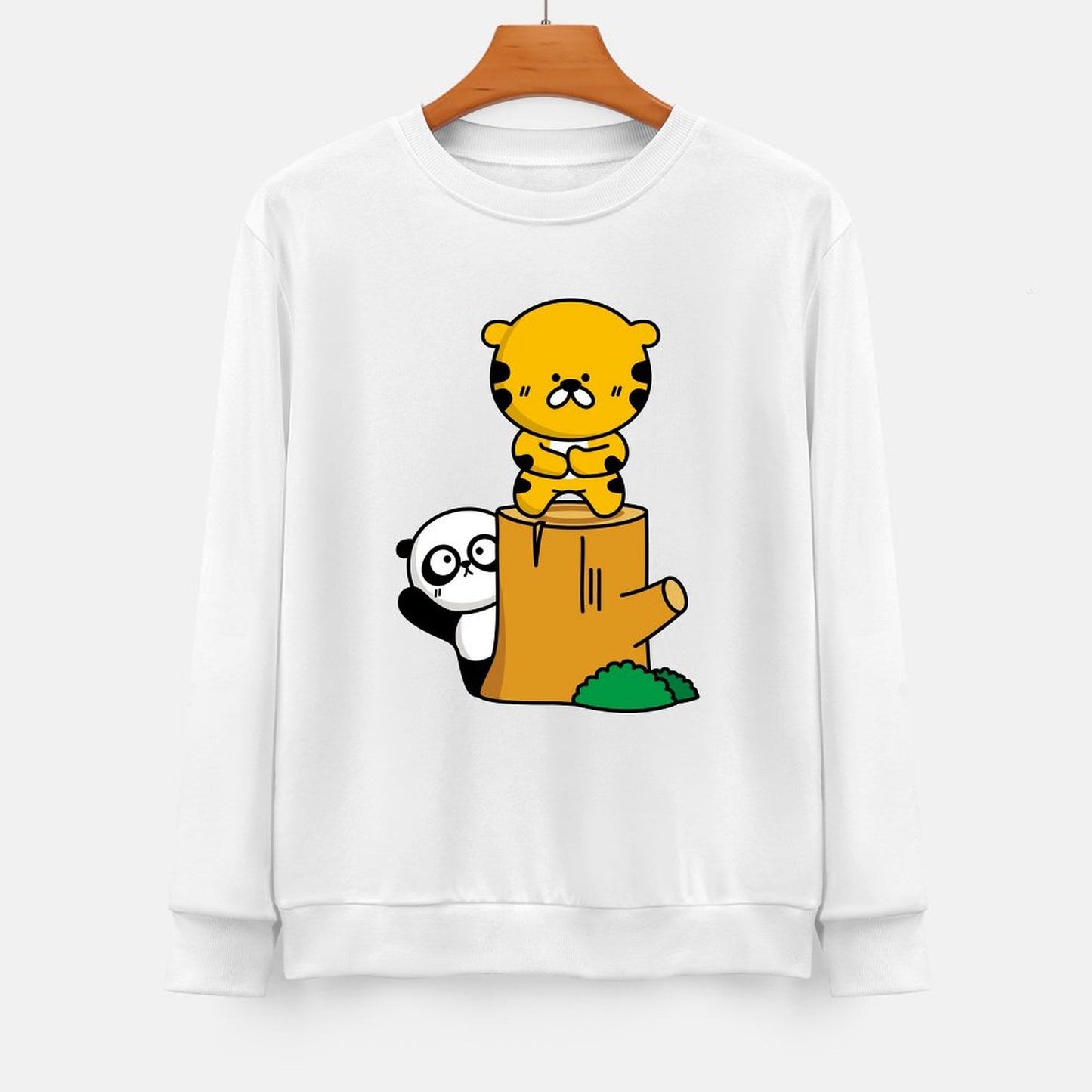 Front Patterned Long Sleeve TopDouble-Stitched SmoothWear