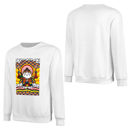 Front Patterned Long Sleeve TopEasyStyle Crew Neck