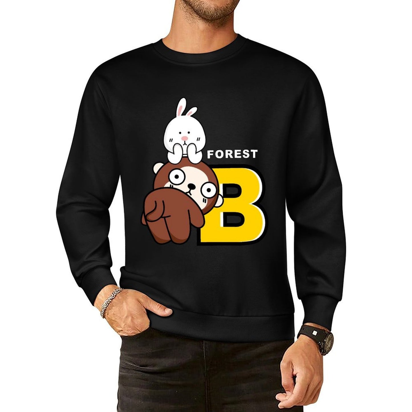 Front Patterned Long Sleeve TopEasyWear Softstyle