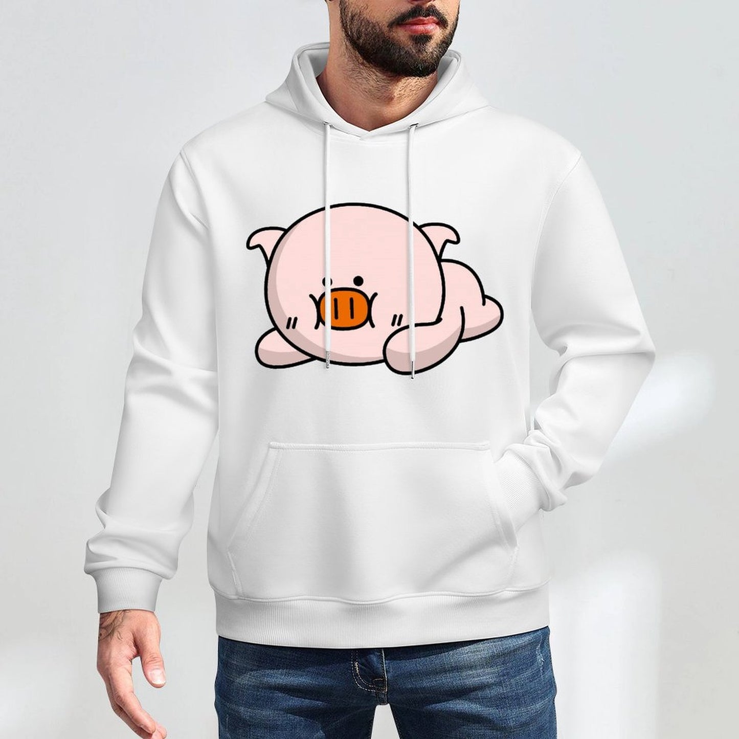 Casual Batch-Printed Front Graphic Hoodies