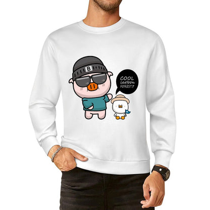 Front Patterned Long Sleeve TopMidweight Crisp Print