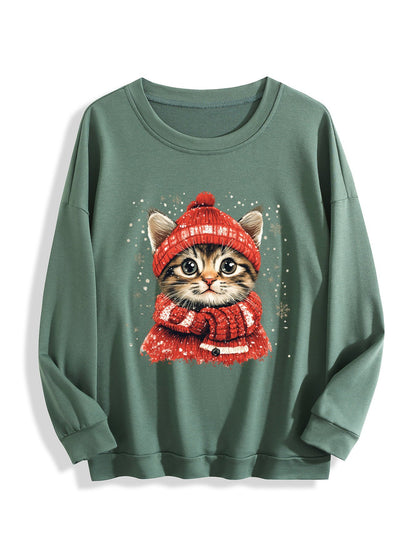 Customizable Christmas-themed long-sleeved Christmas Cat