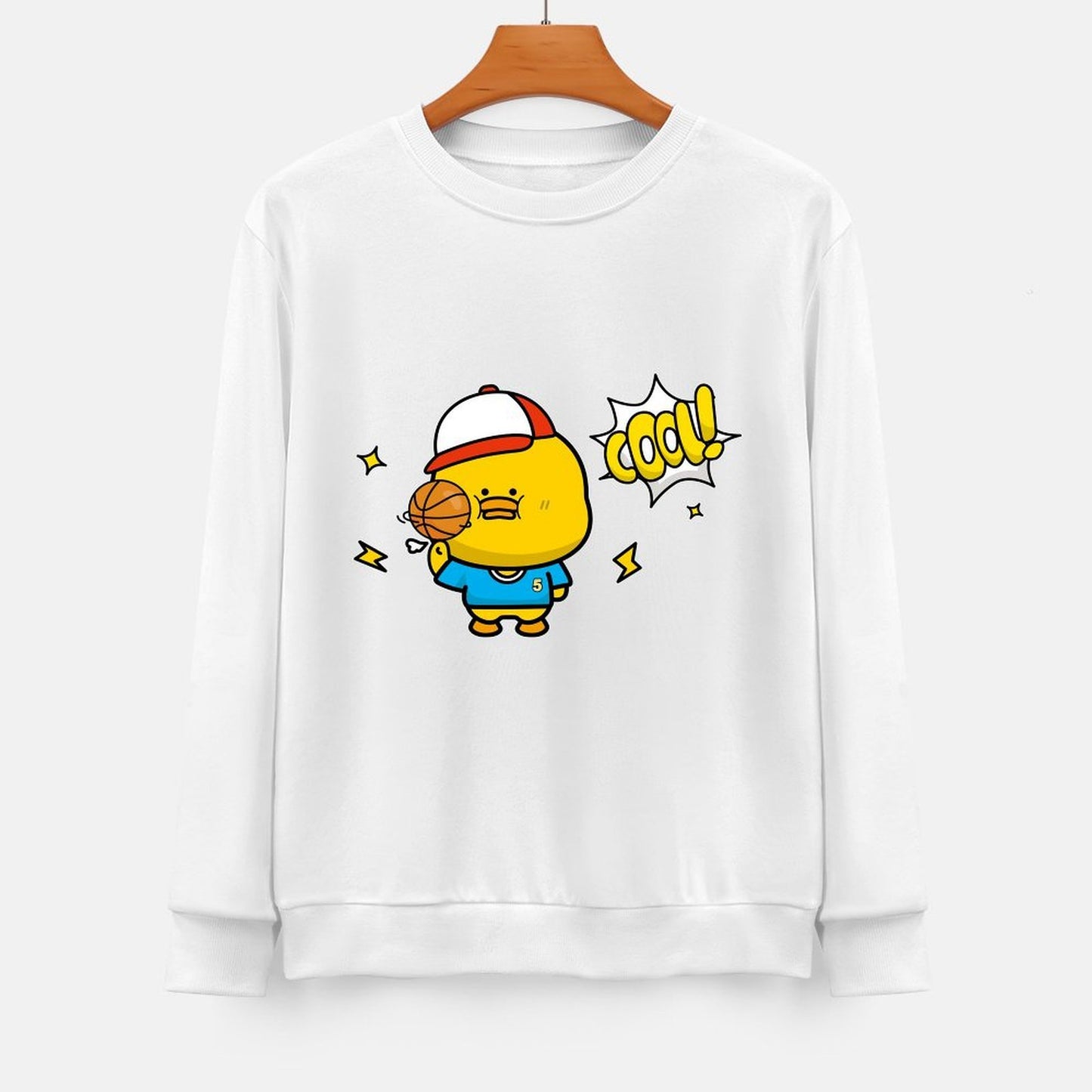 Front Patterned Long Sleeve TopPlain Oversized