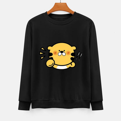  Front Patterned Long Sleeve TopMidweight Shrink-Resistant