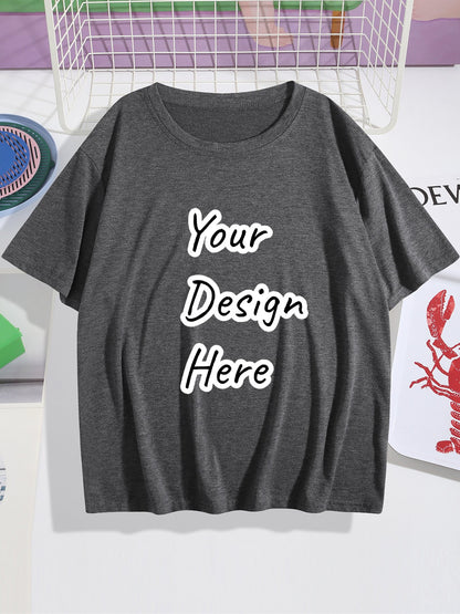 Customizable Front Design Women's Short Sleeve Dark Gray