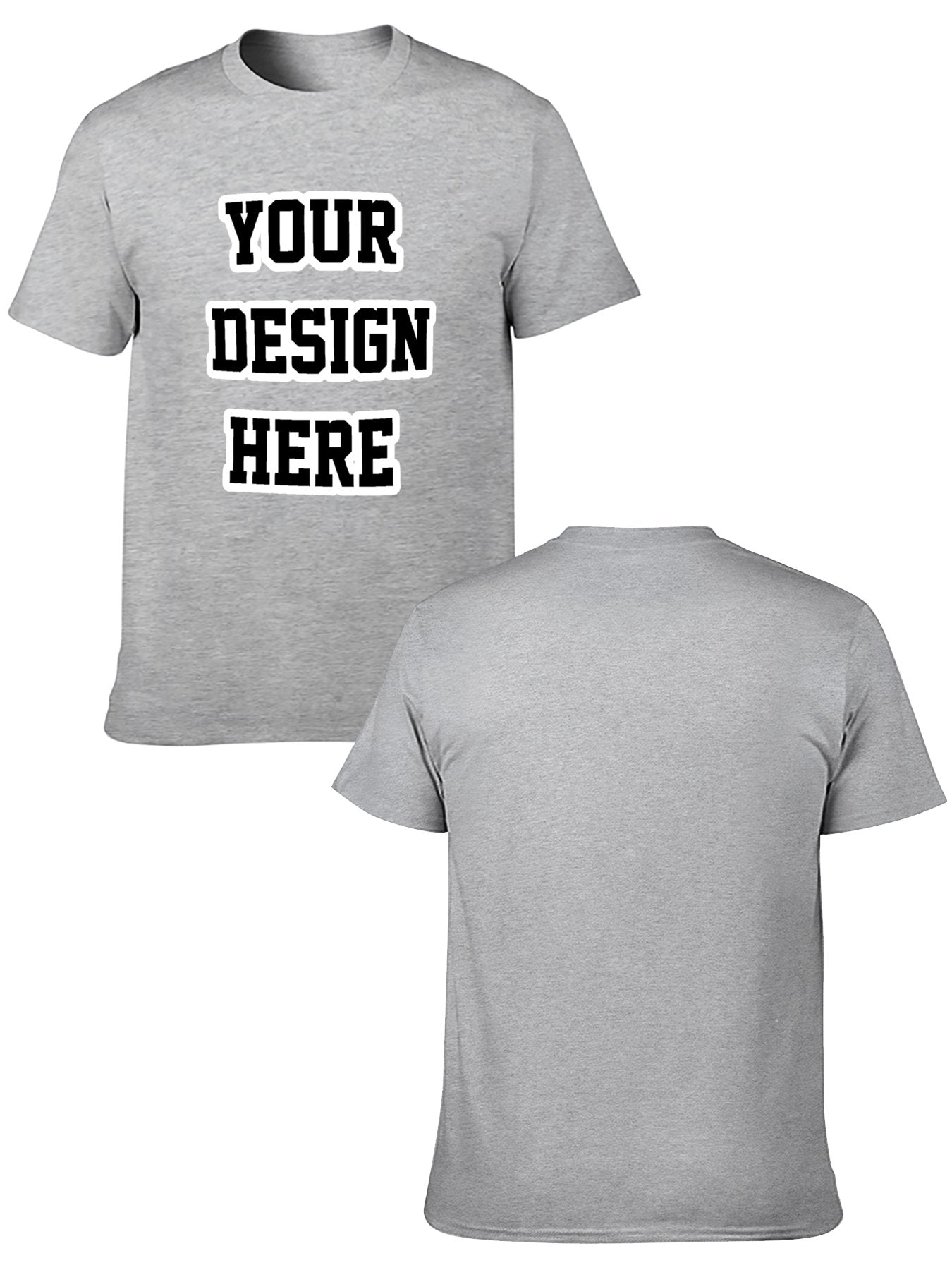 Custom adult heat transfer short-sleeved T-shirts  gray
