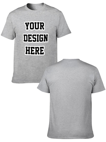 Custom adult heat transfer short-sleeved T-shirts  gray