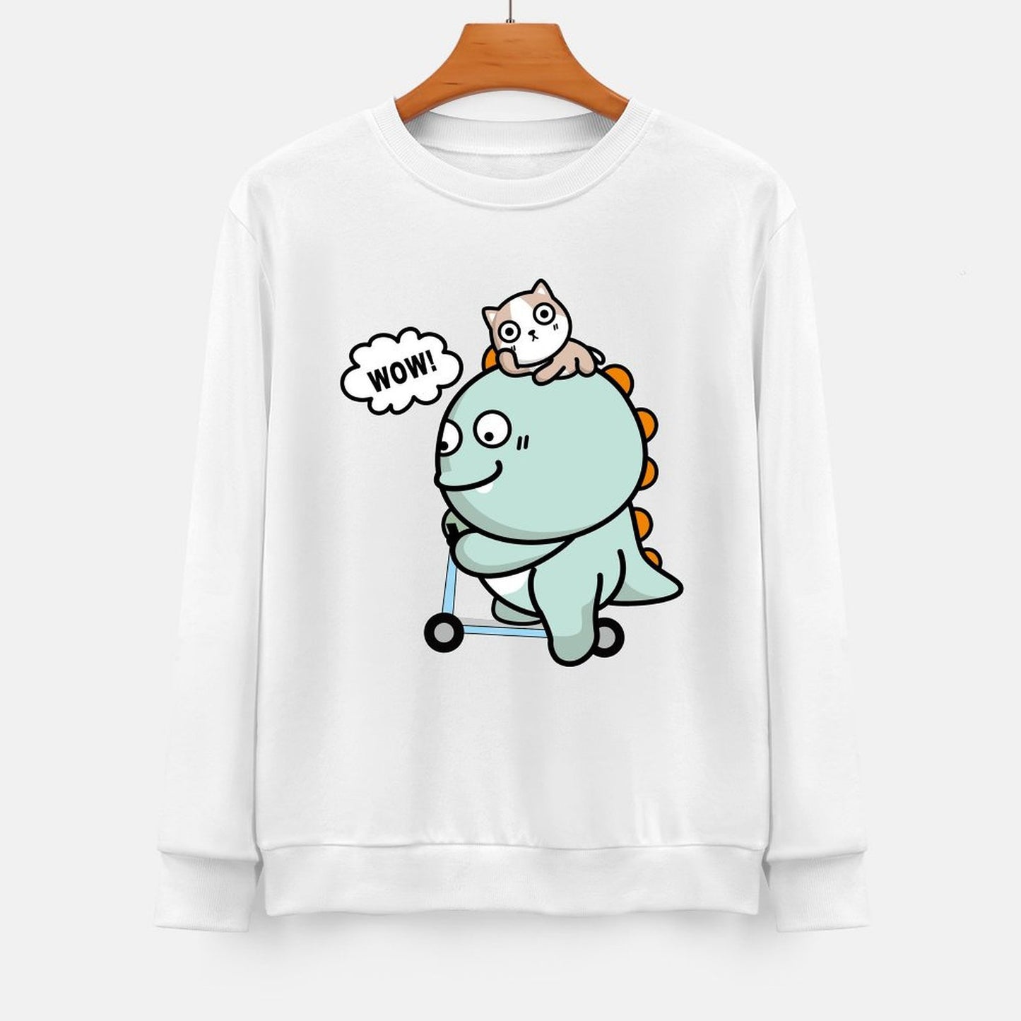 Front Patterned Long Sleeve TopCotton AllSeason