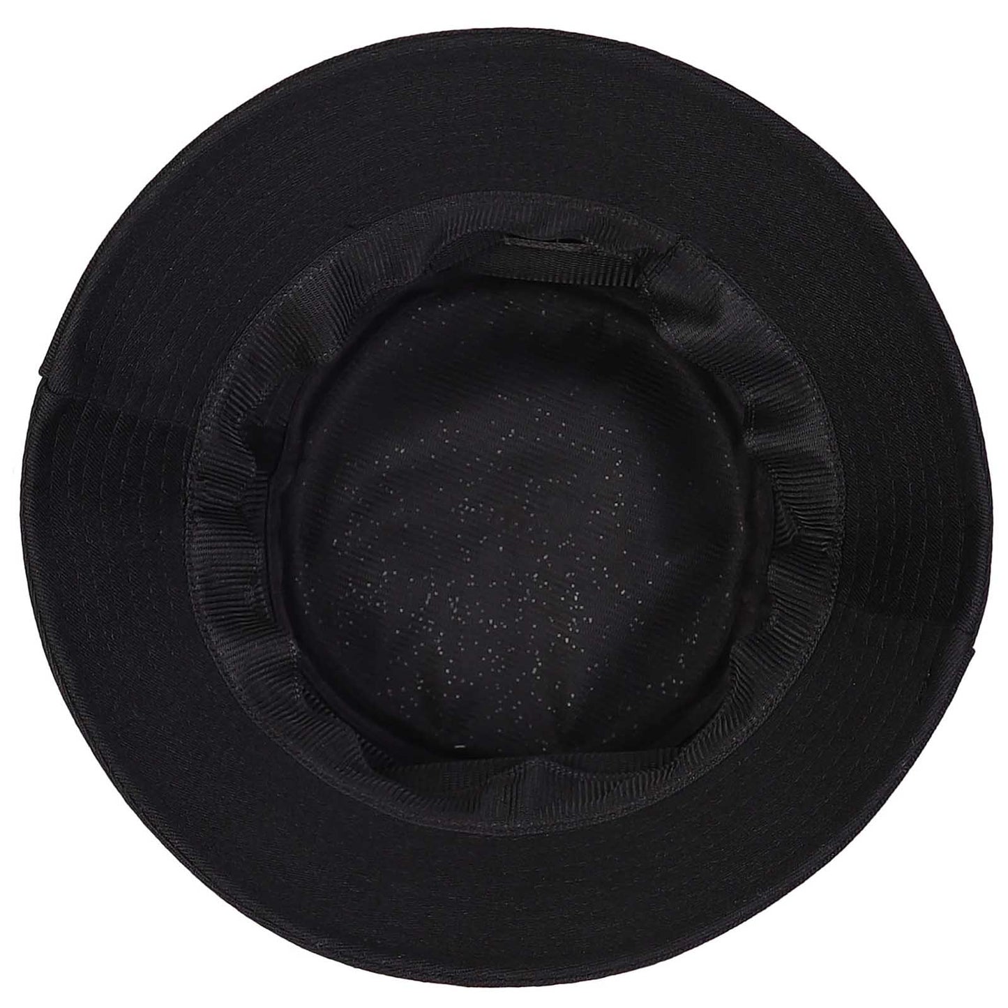 Black Bucket Hat with Logo Print