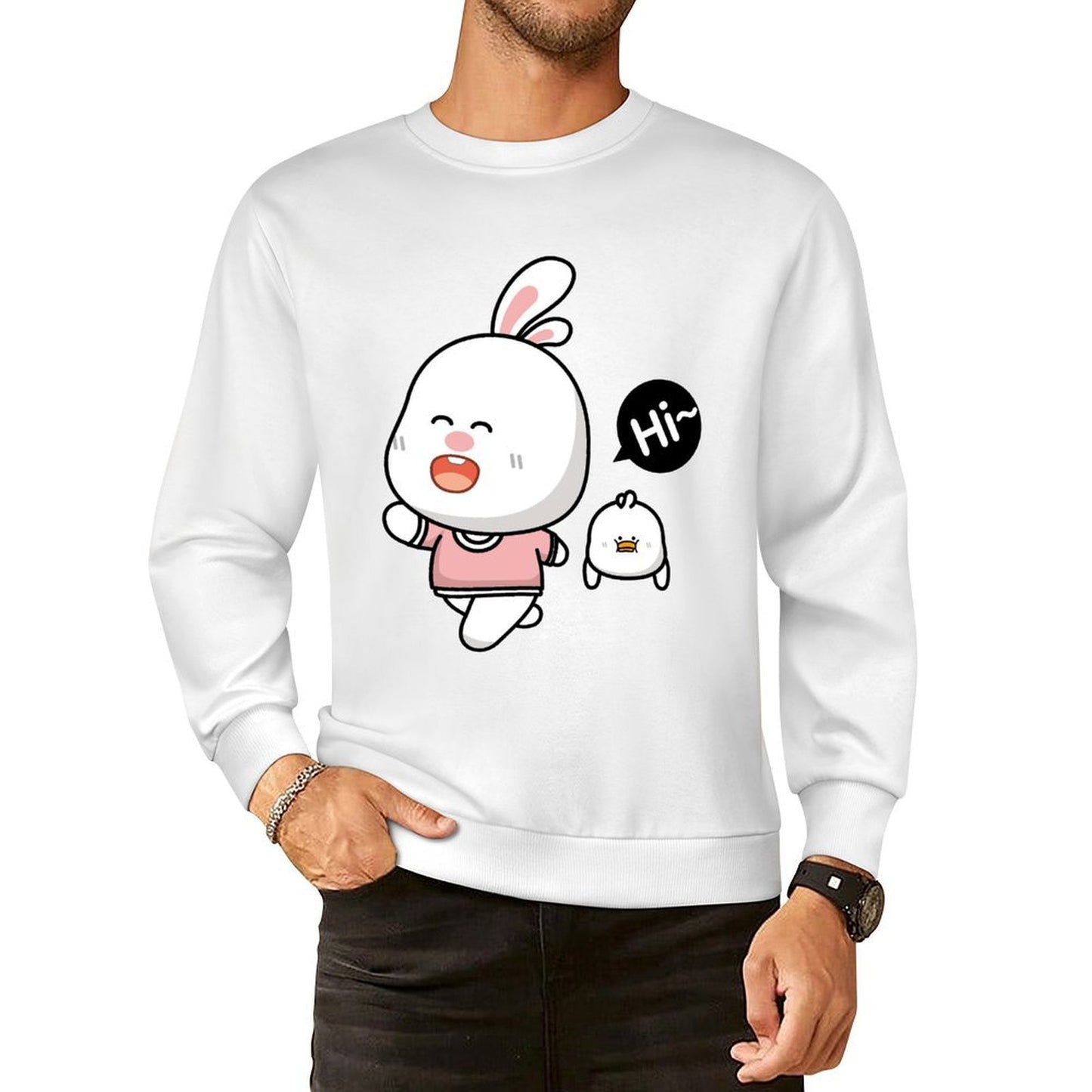 Front Patterned Long Sleeve TopFundraising Double-Stitched