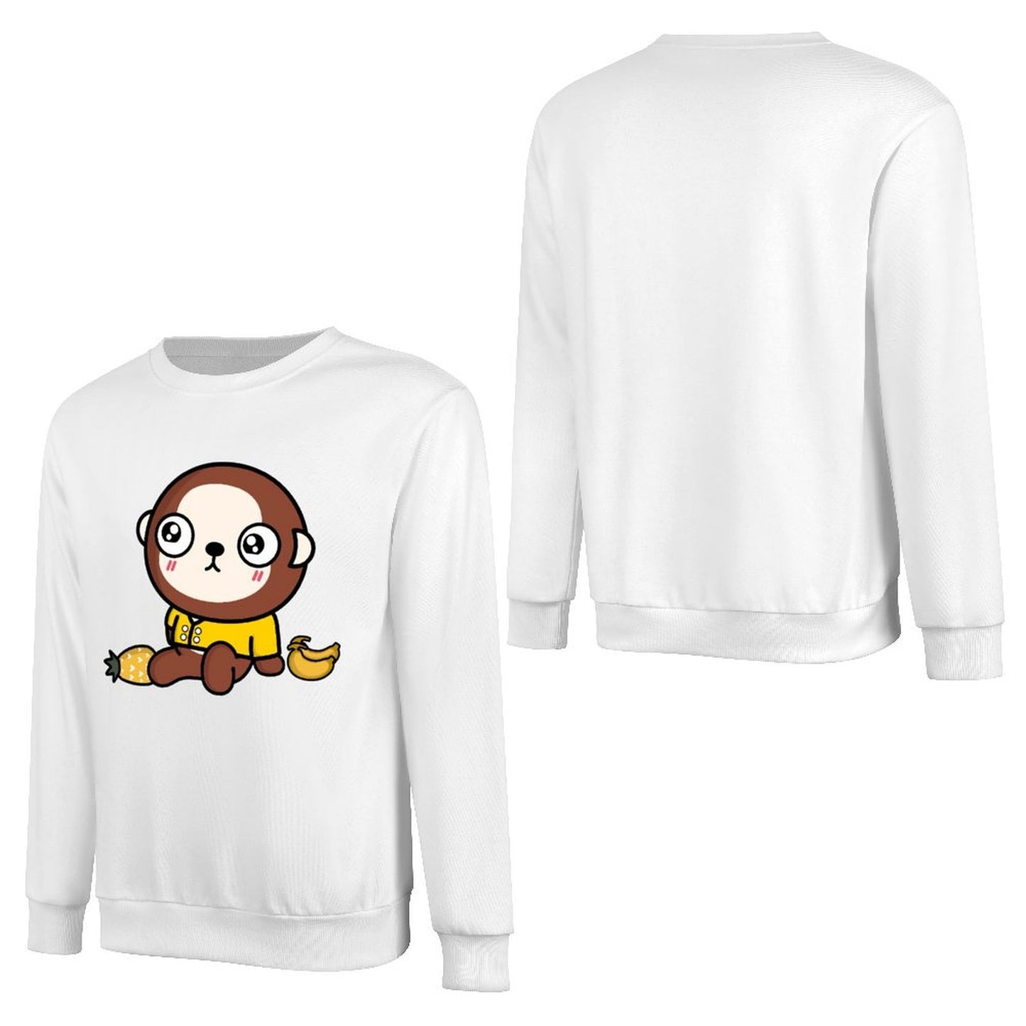 Front Patterned Long Sleeve TopFade-Proof Modern