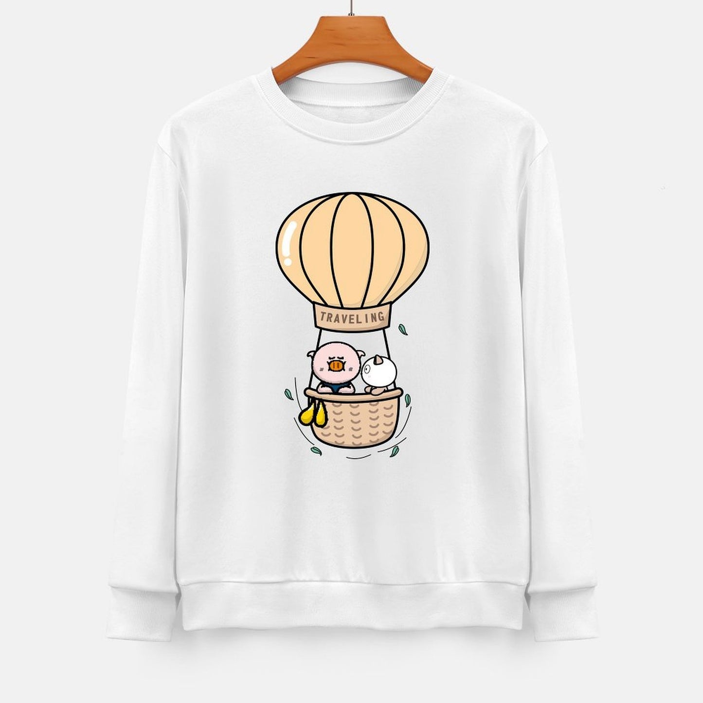 Front Patterned Long Sleeve Top100% Cotton Slim Fit