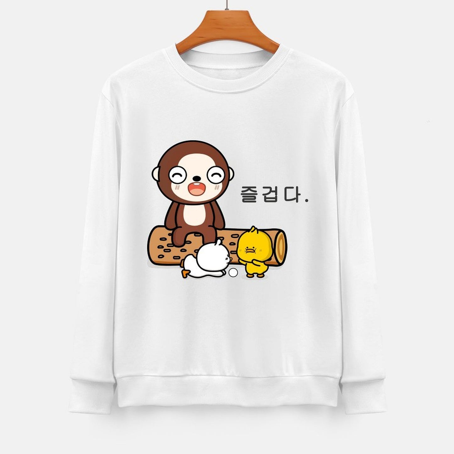 Front Patterned Long Sleeve TopMinimal Oversized