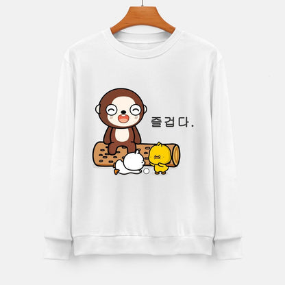 Front Patterned Long Sleeve TopMinimal Oversized