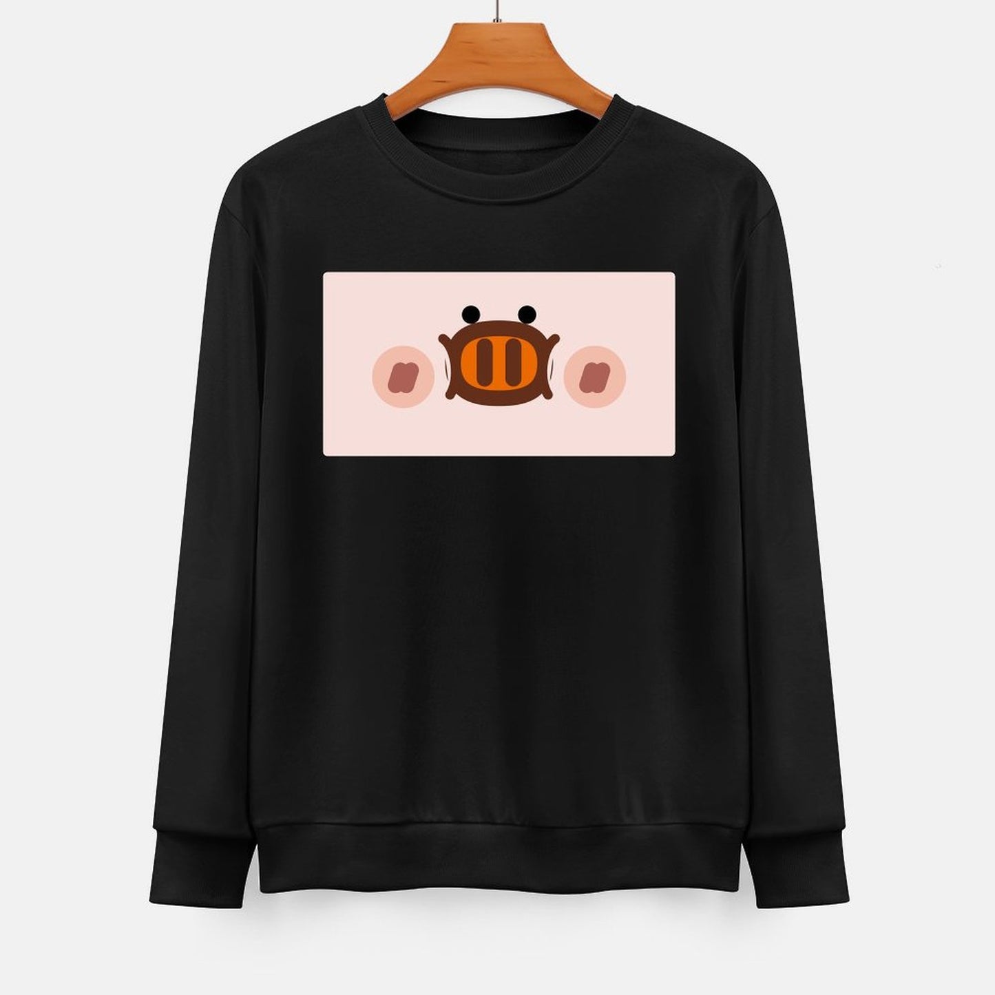  Front Patterned Long Sleeve TopShrink-Resistant Fresh