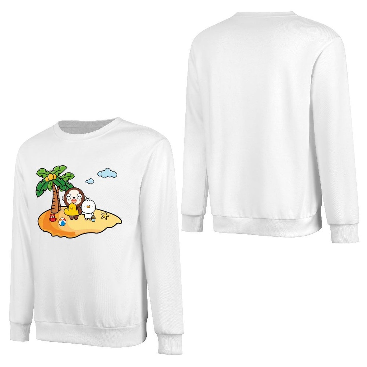 Front Patterned Long Sleeve TopComfort Colorfast