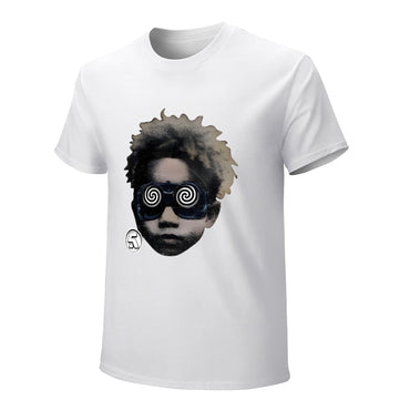 Inkmay Casual  Cotton T-shirt Stylish Artistic Face With Swirl Glasses Unisex T-shirtTrueFit Print-Ready T-Shirt