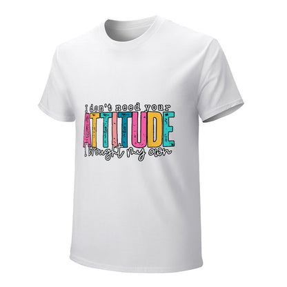 Inkmay Casual  Cotton T-shirt Colorful Text With Attitude Design Elements Unisex T-shirtTrueComfort Slim Fit T-Shirt