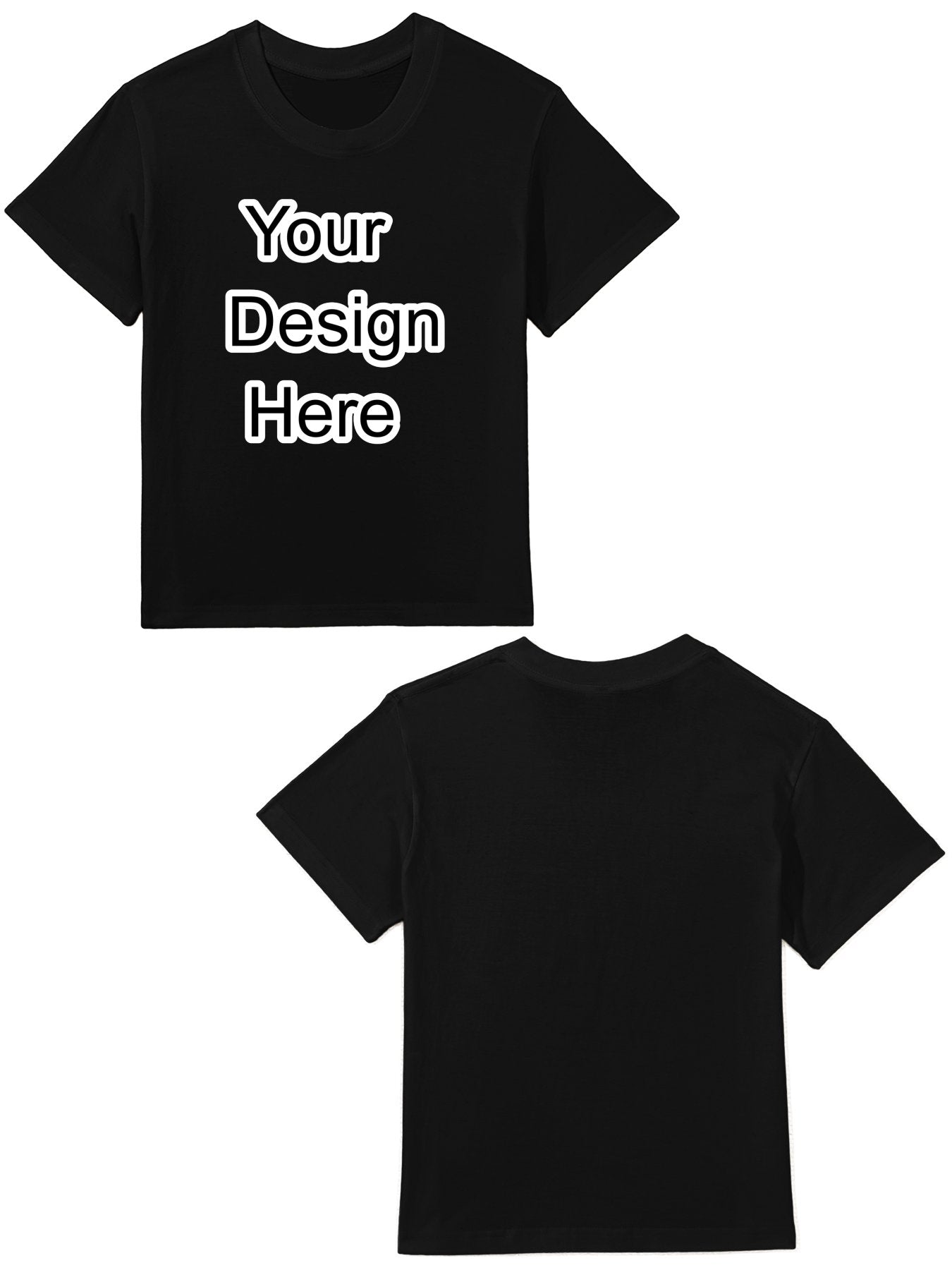 Custom Black Children's Heat Transfer T-Shirt