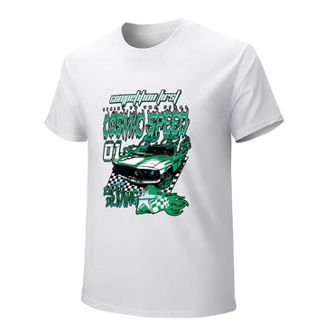 Inkmay Casual  Cotton T-shirt Cosmic Speed Car Racing Design Art Unisex T-shirtHeat-Transfer Comfort T-Shirt