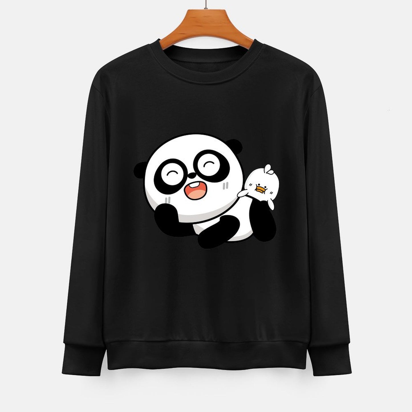  Front Patterned Long Sleeve TopHeavyweight Crew Neck