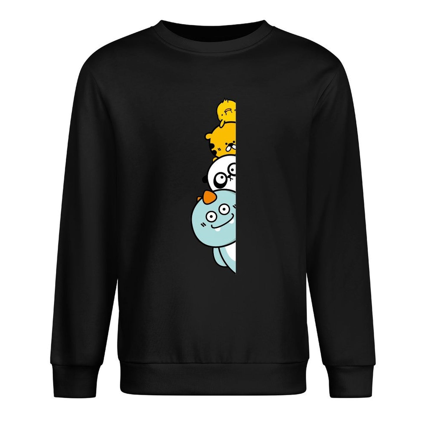 Front Patterned Long Sleeve TopFitted Basic