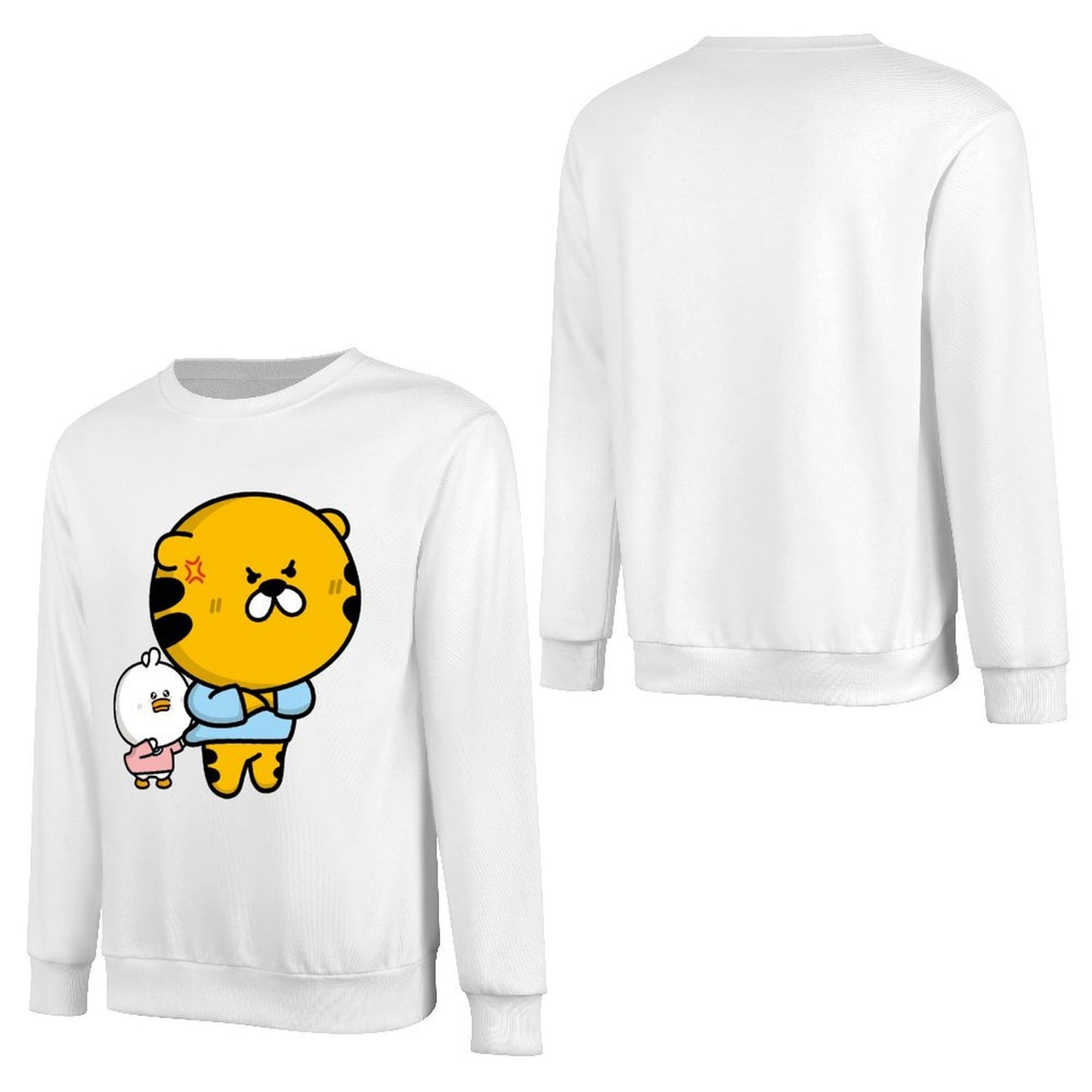 Front Patterned Long Sleeve TopColorfast Shrink-Resistant