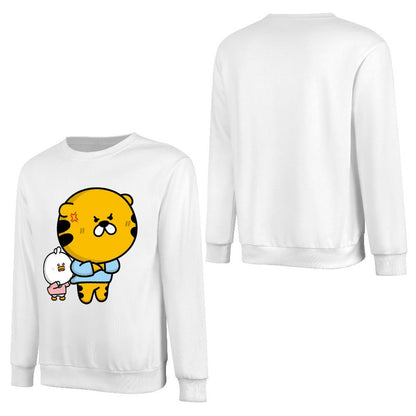 Front Patterned Long Sleeve TopColorfast Shrink-Resistant