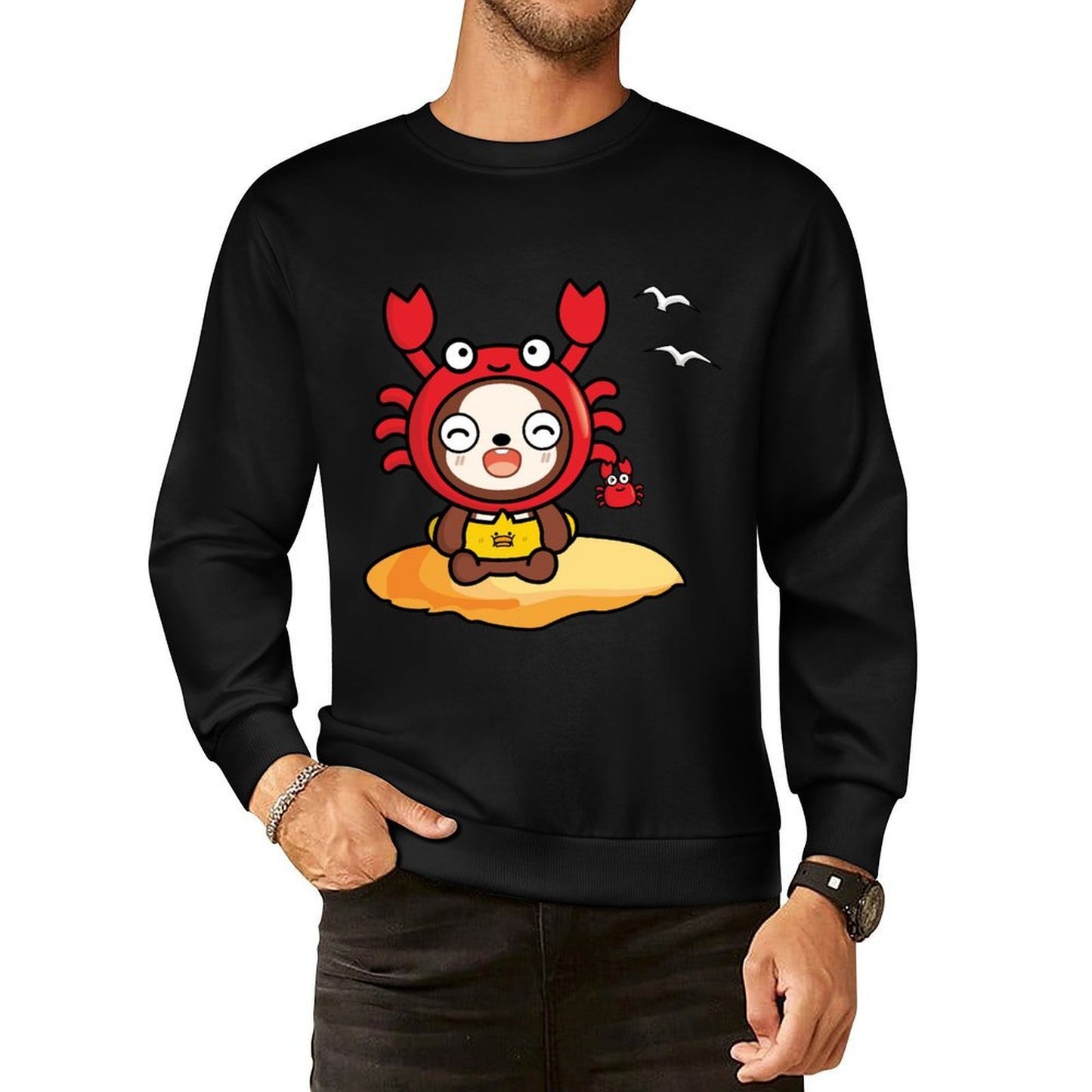 Front Patterned Long Sleeve TopShrink-Resistant Signature