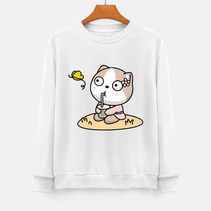 Front Patterned Long Sleeve TopMidweight Colorfast