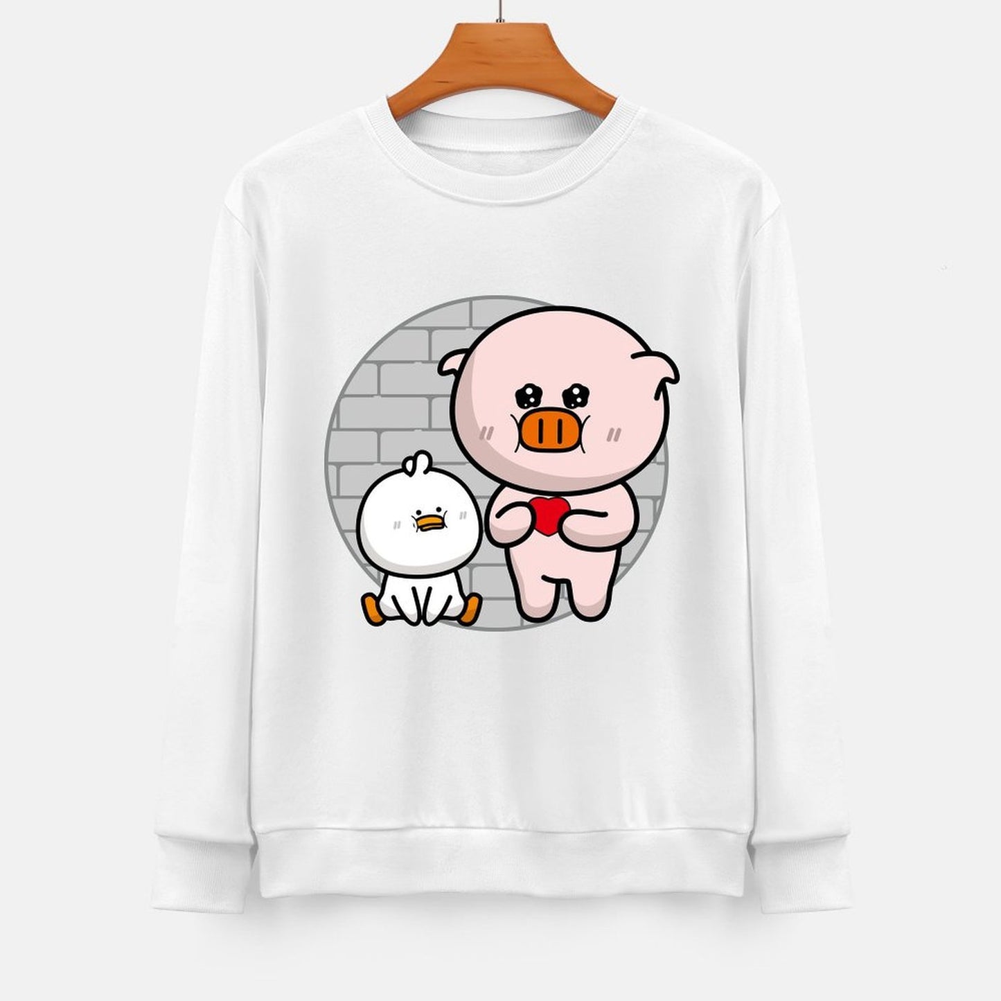 Front Patterned Long Sleeve TopClassic Fit Essential