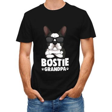 Inkmay Casual  Cotton T-shirt Cool Dog Wearing Sunglasses Art Print Unisex T-shirtEssential BasicSeries T-Shirt