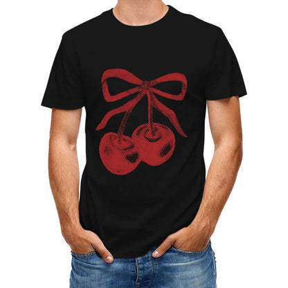 Inkmay Casual Cotton T-shirt Solid Red Background No Patterns Unisex T-shirtMinimalist Eco / Sustainable T-Shirt