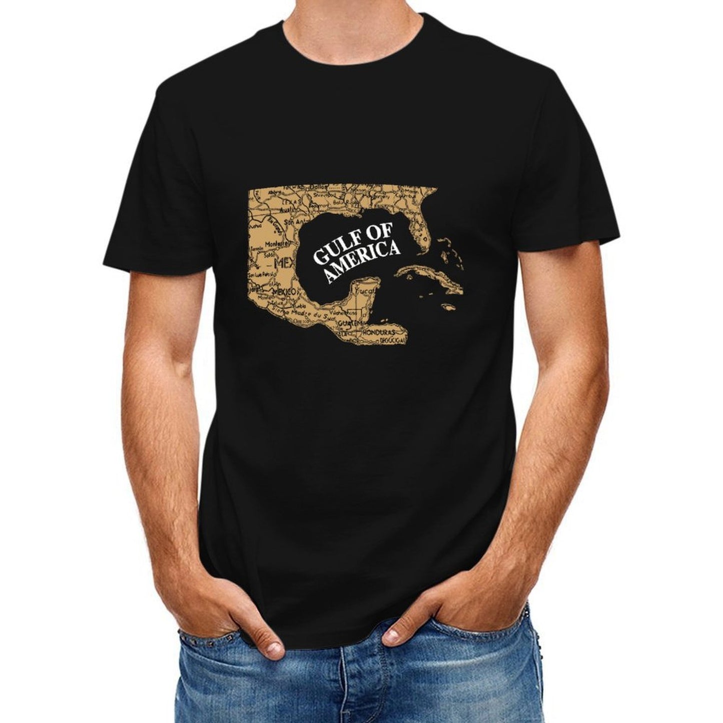 Inkmay Casual Cotton T-shirt Map Of Gulf Of America Unisex T-shirtPromotional Classic Fit T-Shirt