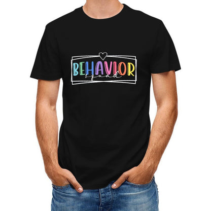 Inkmay Casual  Cotton T-shirt Behavior Art Print With Colorful Letters Unisex T-shirtTimelessComfort Reliable T-Shirt