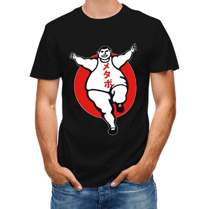 Inkmay Casual Cotton T-shirt Bold Red Circle With Sumo Wrestler Unisex T-shirtActiveStyle Softstyle T-Shirt