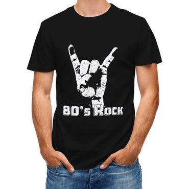 Inkmay Casual  Cotton T-shirt Hand Gesture With Eighties Rock Design Unisex T-shirtStandard ClassicFit T-Shirt