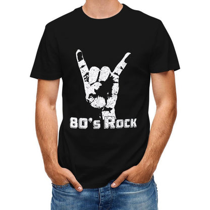 Inkmay Casual  Cotton T-shirt Hand Gesture With Eighties Rock Design Unisex T-shirtStandard ClassicFit T-Shirt