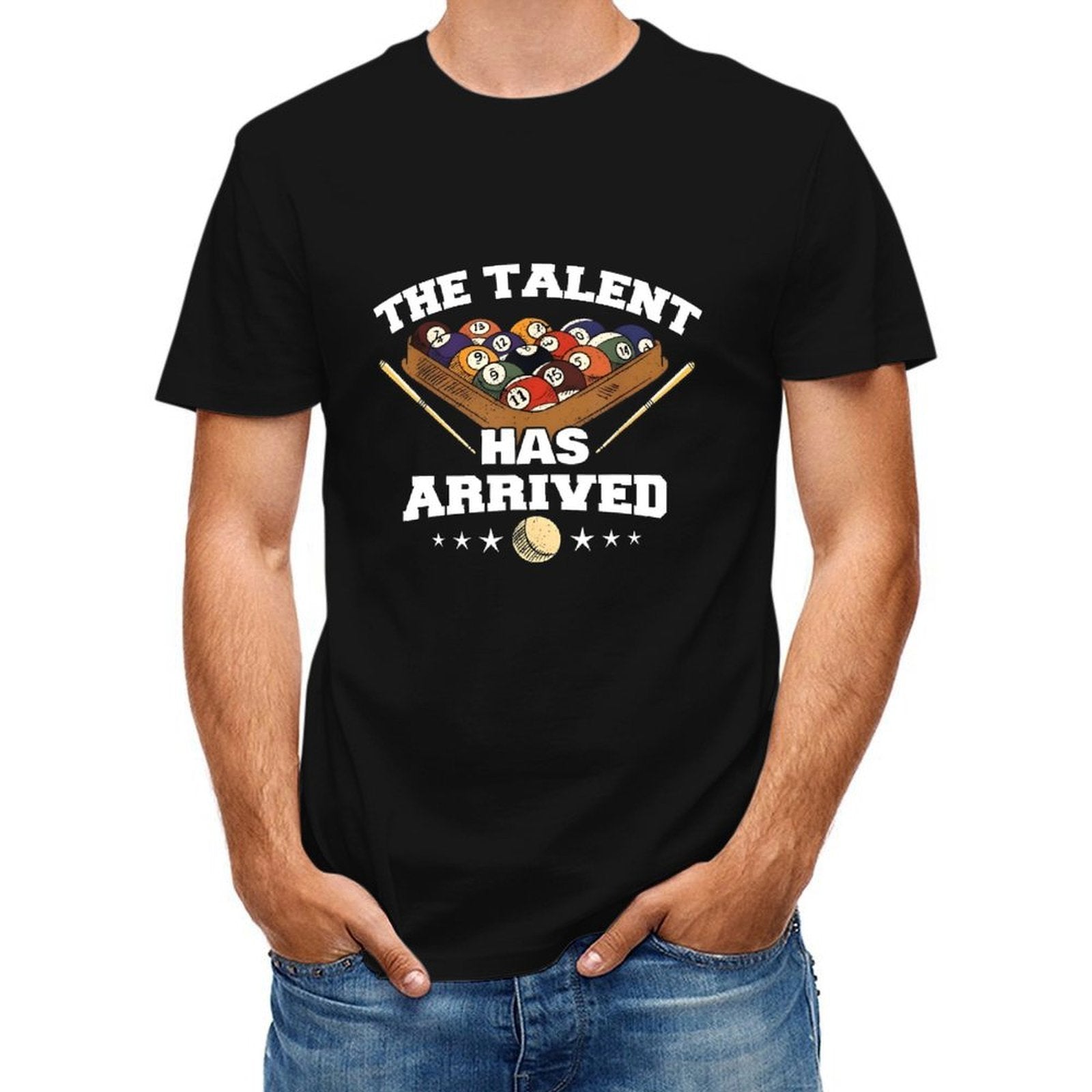 Inkmay Casual Cotton T-shirt Billiard Balls In Hand Pattern Unisex T-shirtBold Timeless T-Shirt