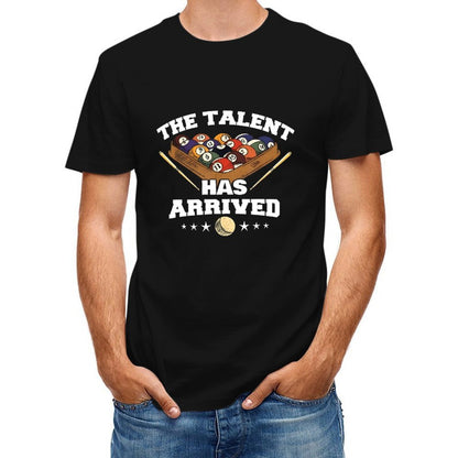 Inkmay Casual Cotton T-shirt Billiard Balls In Hand Pattern Unisex T-shirtBold Timeless T-Shirt