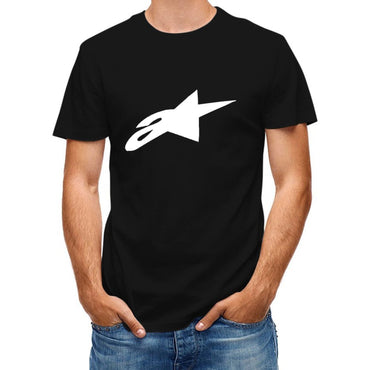 Inkmay Casual Cotton T-shirt Abstract White Logo On Gray Background Unisex T-shirtStandard Signature T-Shirt