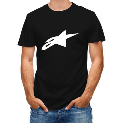 Inkmay Casual Cotton T-shirt Abstract White Logo On Gray Background Unisex T-shirtStandard Signature T-Shirt