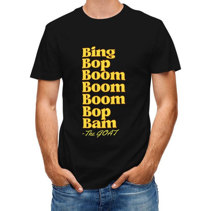 Inkmay Casual Cotton T-shirt Bing Bop Boom Pattern Print Design Unisex T-shirt