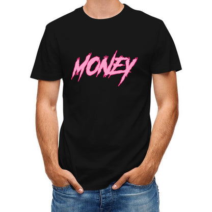 Inkmay Casual Cotton T-shirt Money Text In Pink Colorful Design Unisex T-shirtStudio TimelessComfort T-Shirt