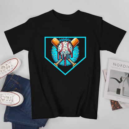Inkmay Casual  Cotton T-shirt Back The Blue Police Support Design Unisex T-shirtNatural Indoor T-Shirt