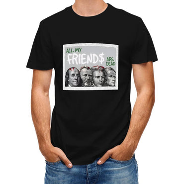 Inkmay Casual Cotton T-shirt All My Friends Are Dead Art Unisex T-shirtPrinting SmoothWear T-Shirt